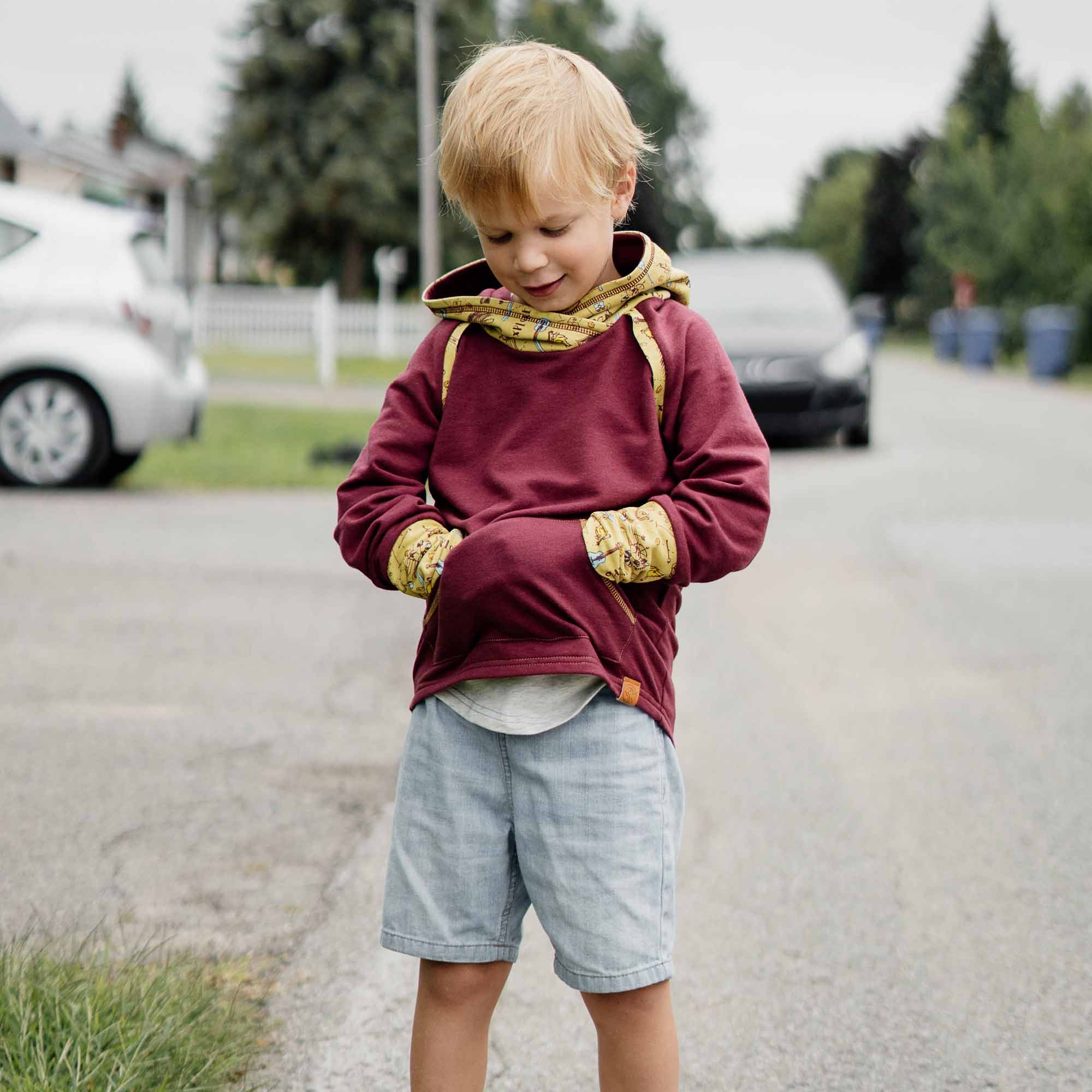 Hoodie chandail bébé enfant Bivouac Bourgogne garcon