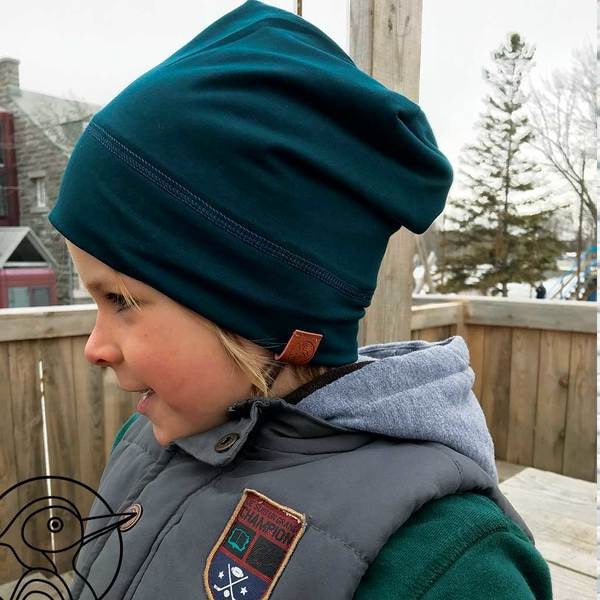 Tuque réversible beanie sport bambou coton, accessoire vêtement bébé enfant adulte