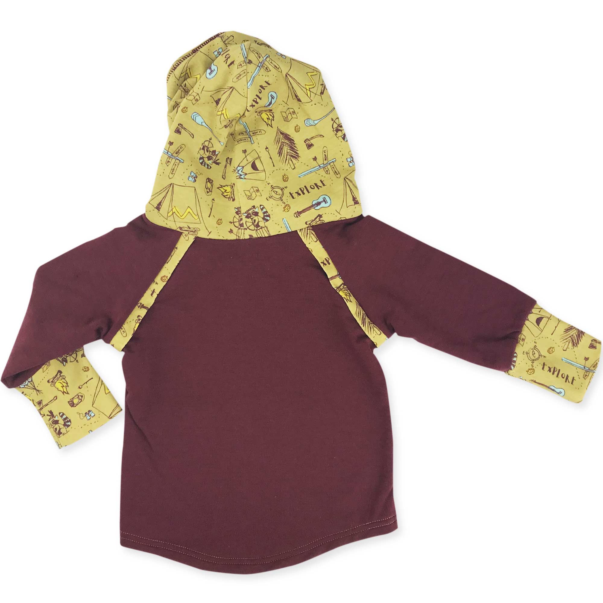 Hoodie chandail bébé enfant Bivouac Bourgogne dos