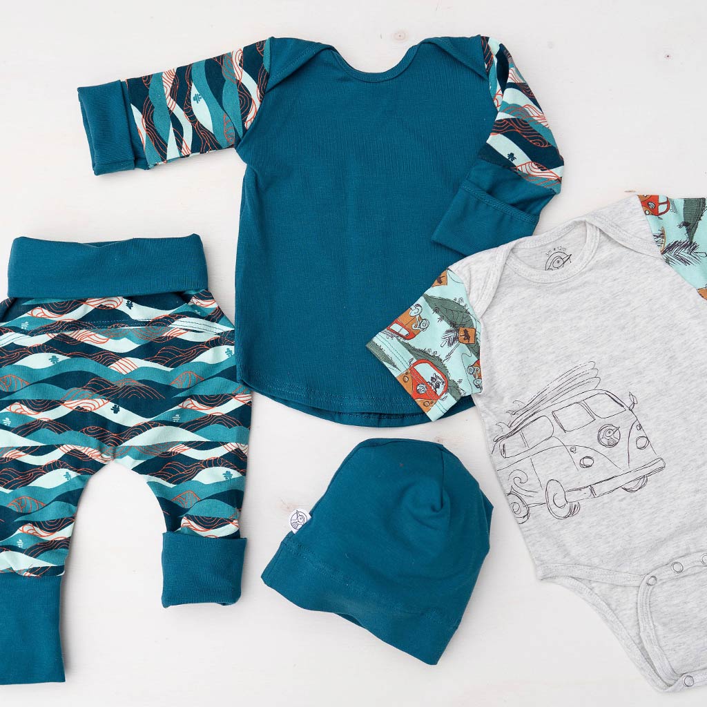 Pyjama évolutif kits  5 en 1 CHIK-CHÜK - Teal ensemble