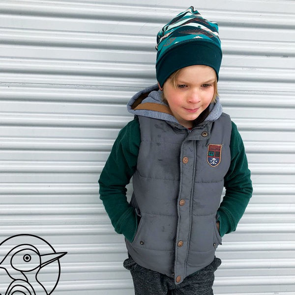 Tuque réversible beanie sport bambou coton, accessoire vêtement bébé enfant adulte