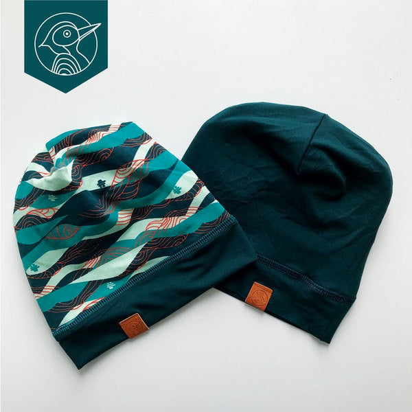 Tuque réversible beanie sport bambou coton, accessoire vêtement bébé enfant adulte