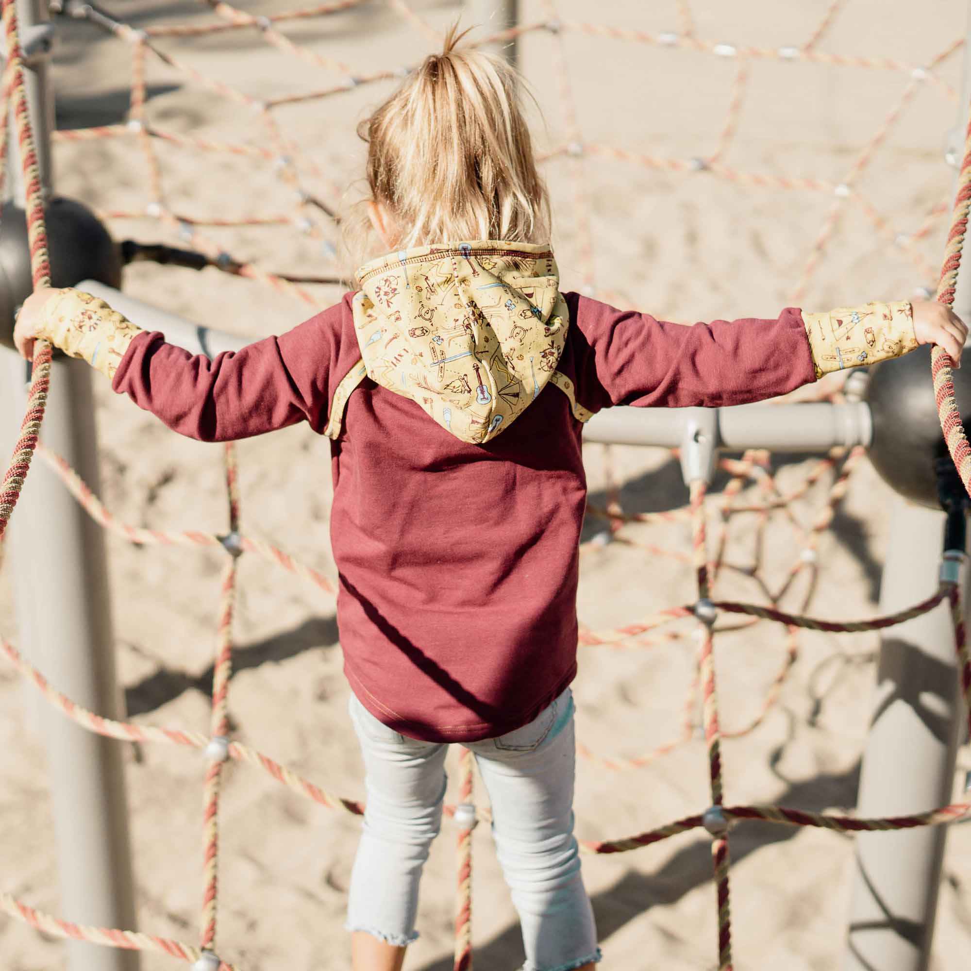 Hoodie chandail bébé enfant Bivouac Bourgogne dos