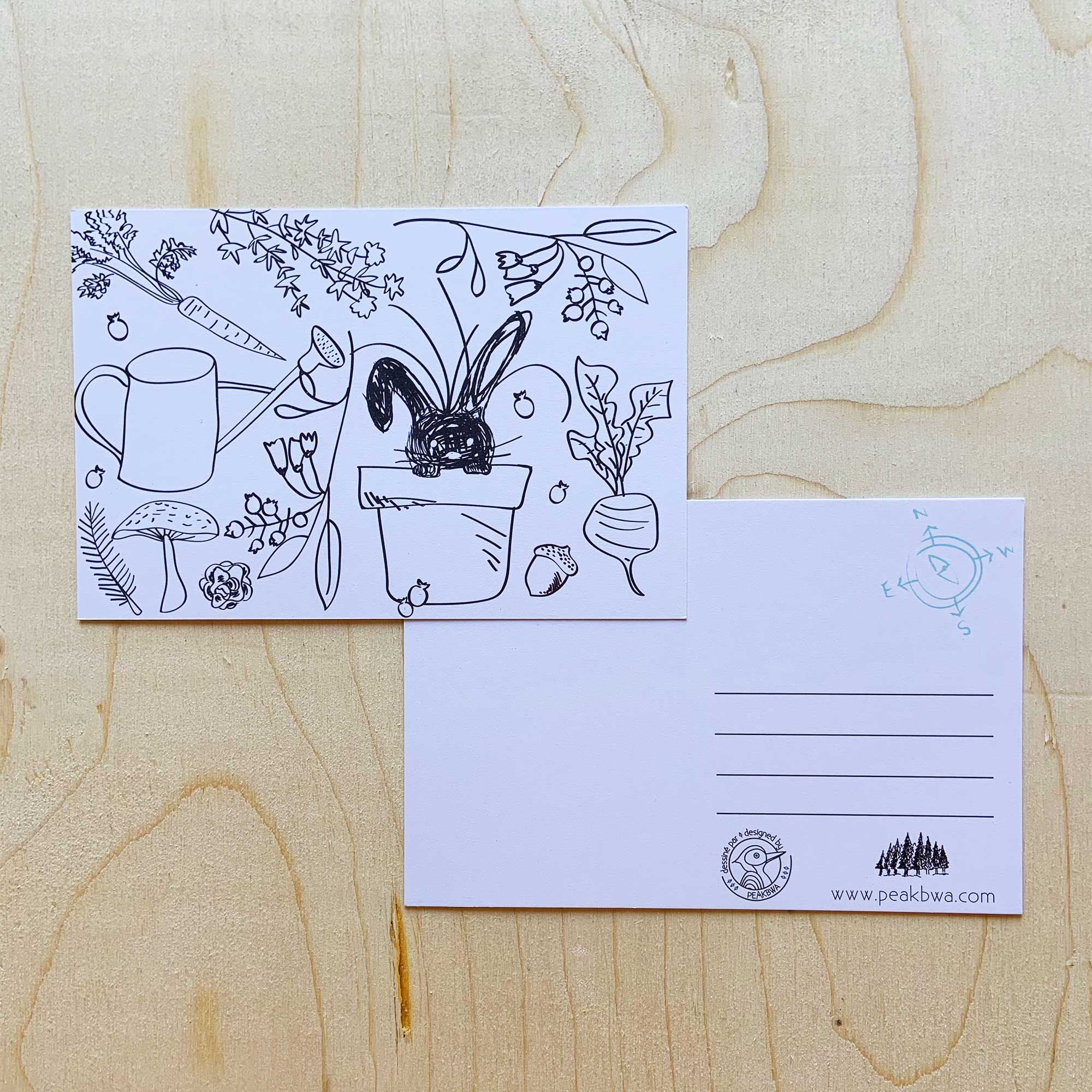 Cartes postales à colorier (paquet de 4)
