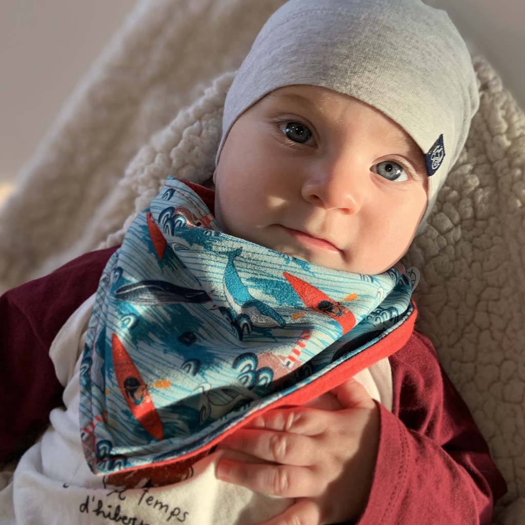 Bavoir réversible surprise - COULEUR ASSORTIE - Peakbwa